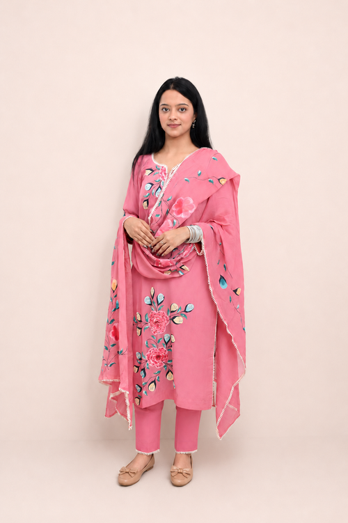 The Blooming Rose | खिला हुआ गुलाब – 3-पीस सूट सेट